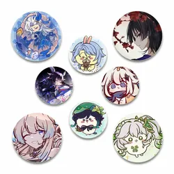 58mm Anime Genshin Impact Pin Character Diona Lisa HuTao Venti YaeMiko Zhongli Lapel Brooch Badge for Backpack Accessories Gifts