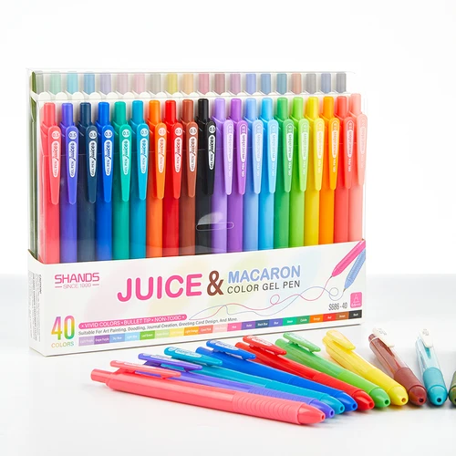 SHANDS 40/20 piezas Bolígrafos de gel de colores retráctiles - Bolígrafos coloridos de punta fina de 0,5 mm para diario, oficina y escuela - Flujo de tinta suave