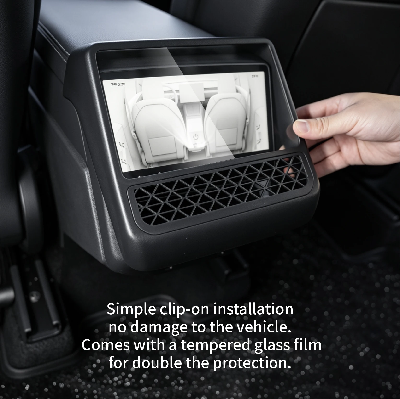 For Tesla Model 3 Highland/Model Y Juniper/Model YL 2025-26 All-in-one Air Vent Cover with Tempered Glass Film Integrated Design
