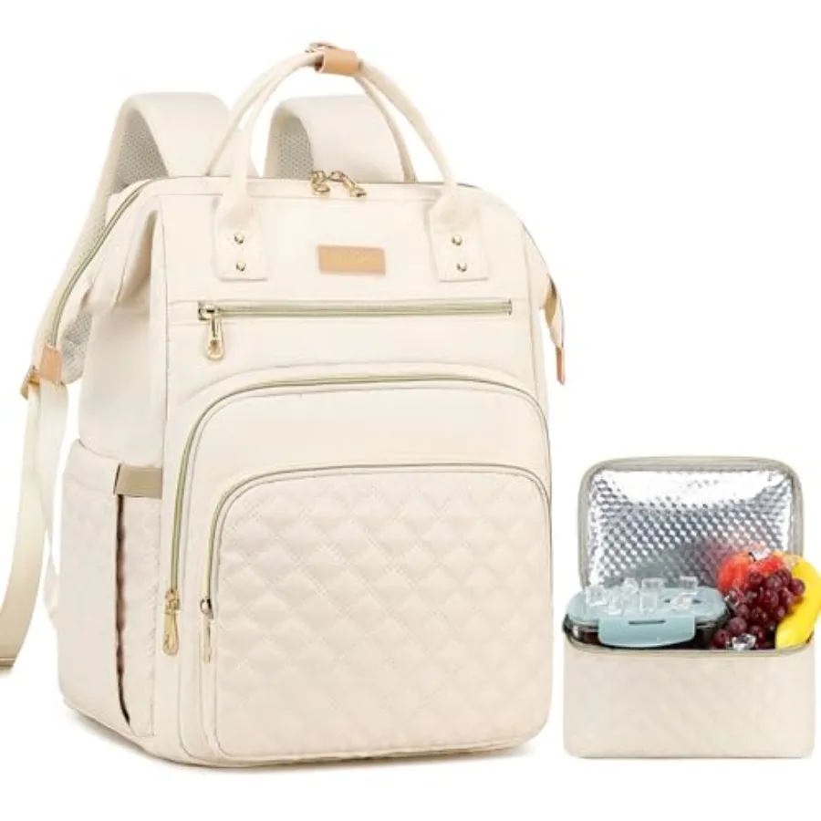 

Lunch Backpack 15.6 inch Laptop Backpack with Insulated Lunch Bag Backpack Cooler for Women Large Travel Backpack Lunch Box Com