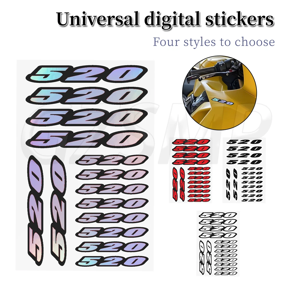 

Number 520 Motorcycle Digit Stickers Motorcross Body Helmet Deco Decal Fit for CFMOTO CFORCE 520 BETA RS 520