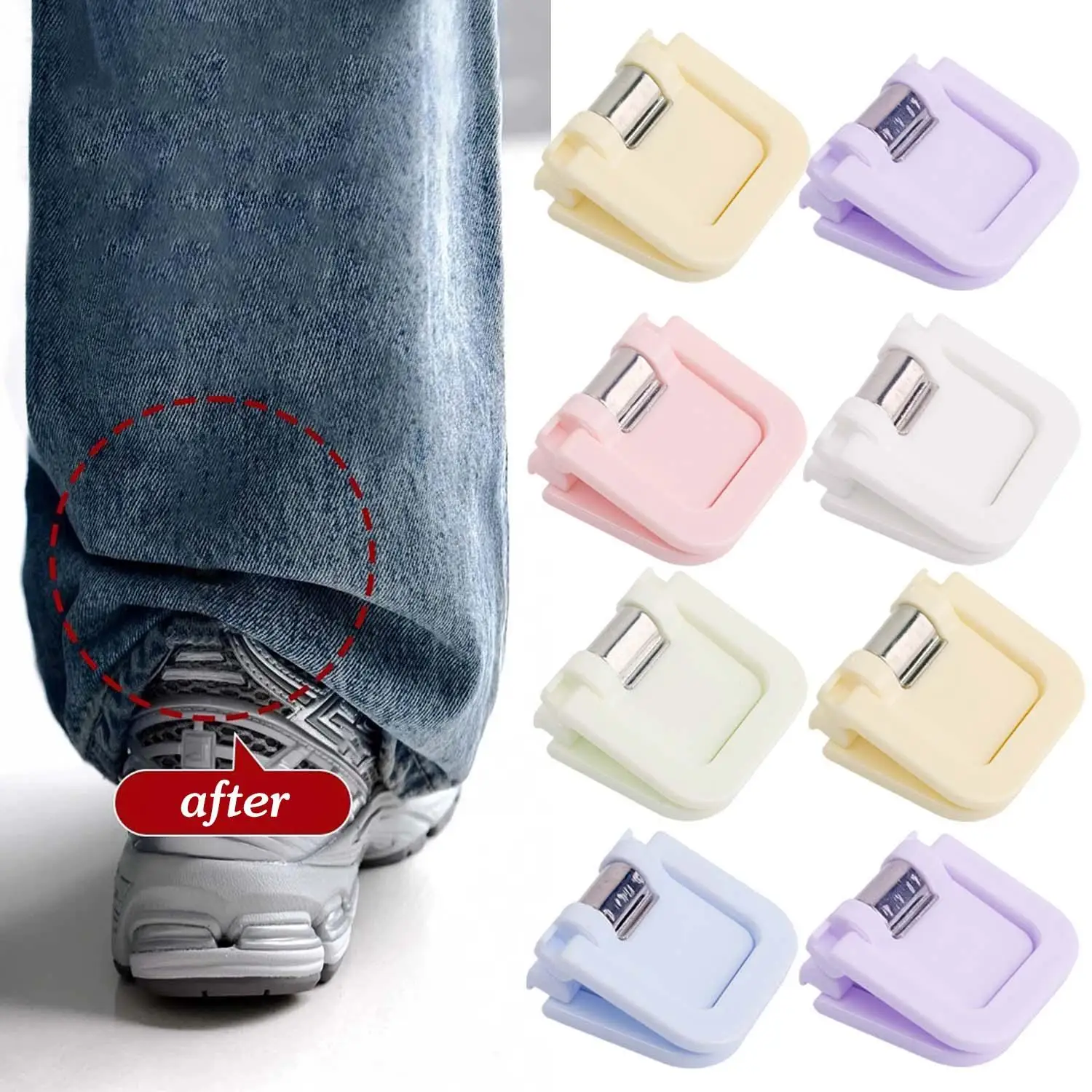 2/4/10pcs Pants Edge Clip Used for Anti-drag Pants Hem Fixing Device Seam-free Hidden Invisible Non-slip Leg Shortening Clip