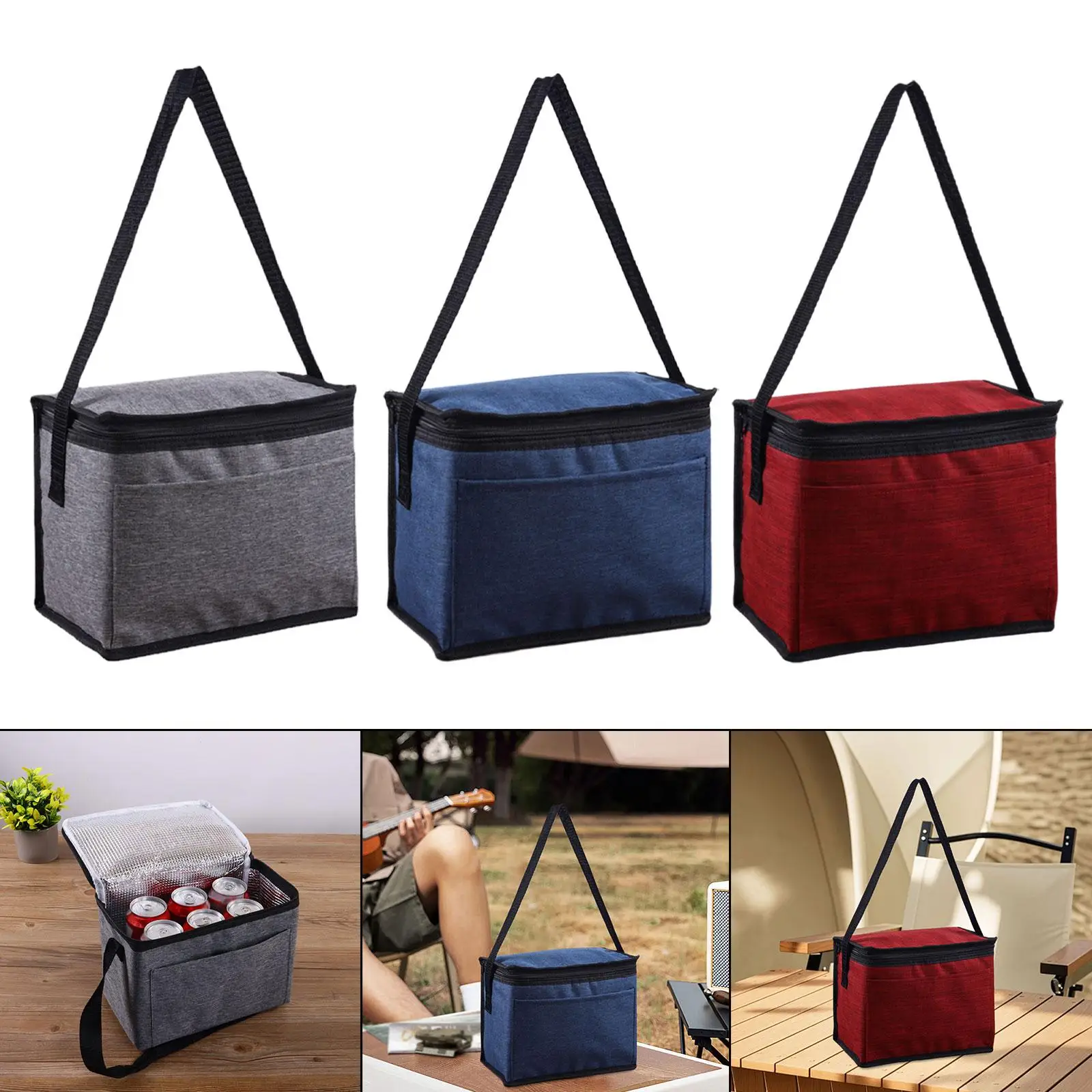 

Cooler Tote Bag Grocery Bag Carry Food Office Reusable Insulated Lunch Bag