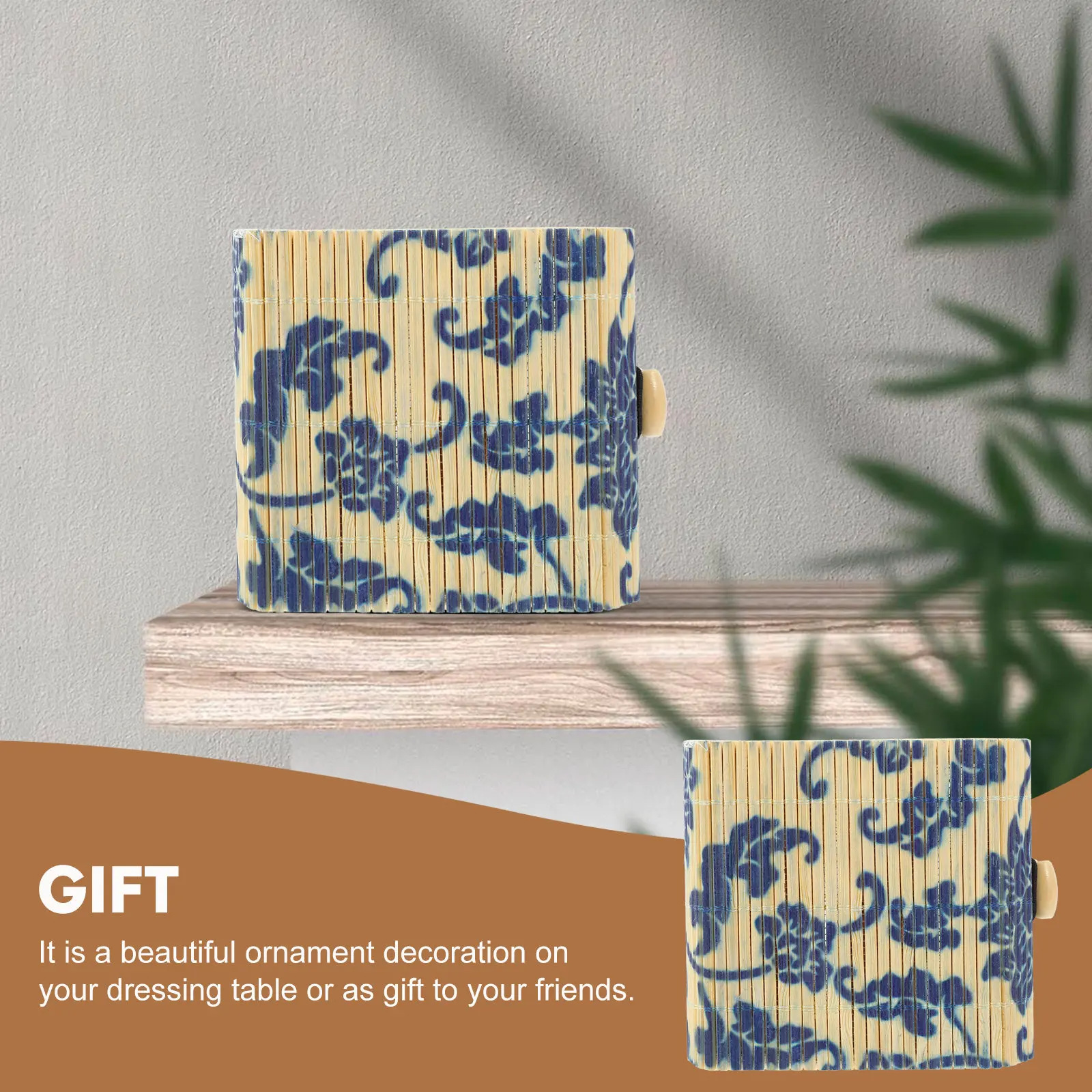 

Набор из 6 бамбуковых миниатюрных шкатулок для хранения мелочей, винтажный органайзер для украшений, контейнер для колец в деревенском стиле