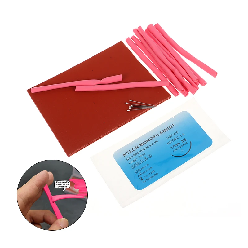 1 Set Blood Vessel Suture Practice Kit Microscopy Vascular Anastomosis Suture Practice Model Training Does Not Easily Break