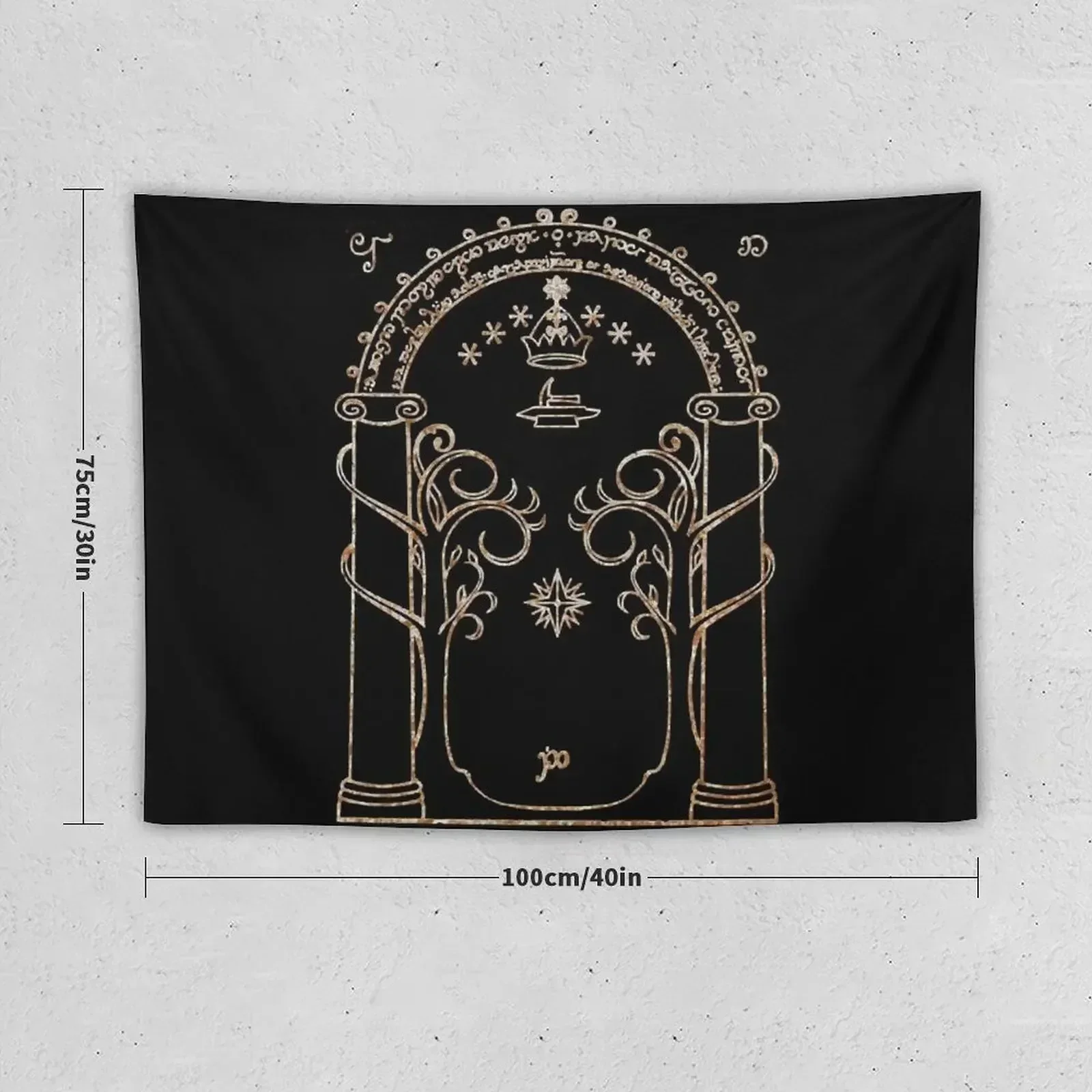 Gates of Moria, Doors of Durin Tapestry Room Decorator Bedrooms Decor Tapestry