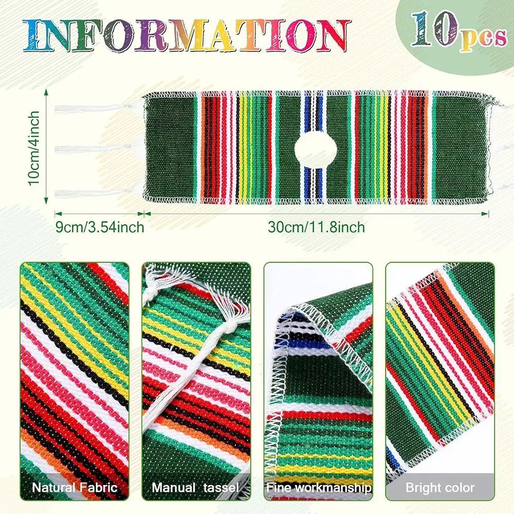 1pcs New Tiny Sombrero Hats Mini Serapes for Bottle Colorful Beer Poncho Cover for Cinco De Mayo Mexican Fiesta Party Decoration