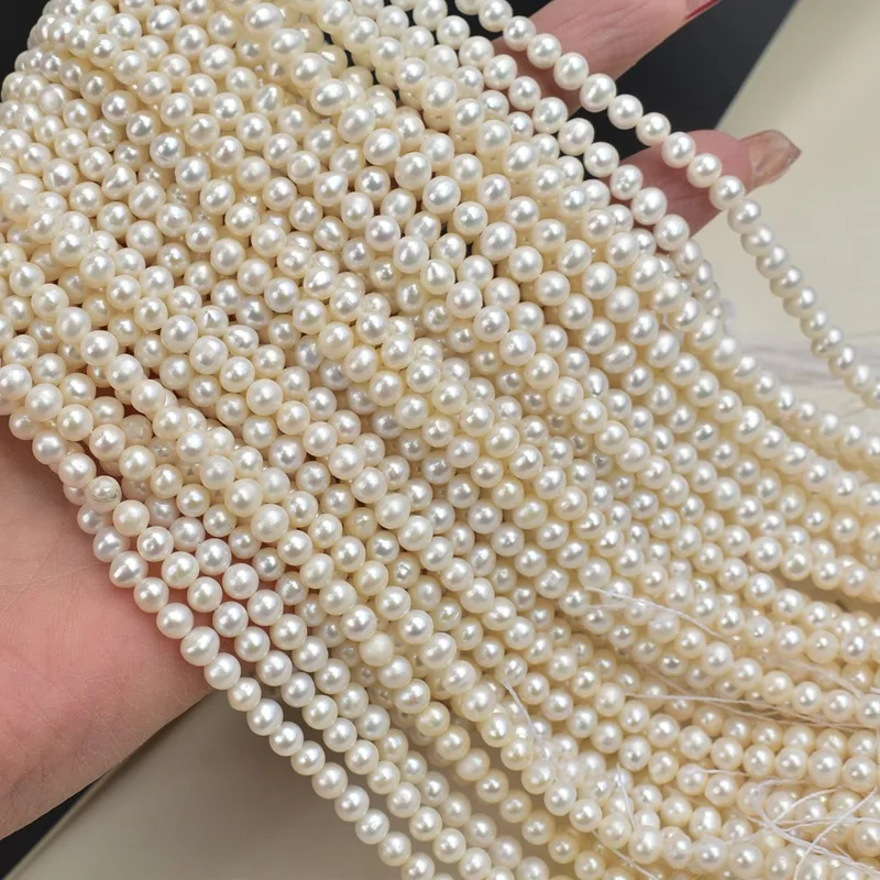 

Натуральные жемчужины 5-6 мм, белые, почти круглые, натуральное жемчужное ожерелье, готовое изделие, аксессуары для самостоятельного изготовления украшений из жемчуга