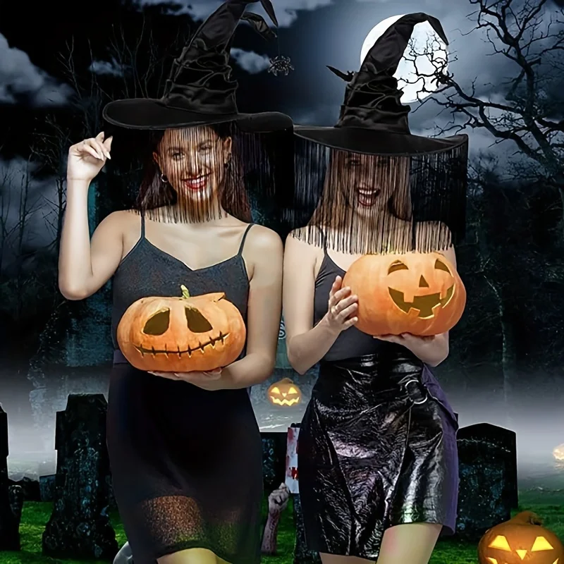 1pc modischer Hexen hut mit Quasten-Design-einzigartiges Halloween-und Weihnachts kostüm zubehör für Männer, perfekt für Bühnen-Perfo