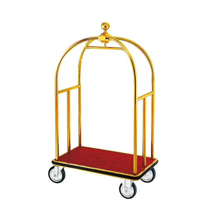 

Heavybao Custom Hotel Luggage Trolley Cart Hotel Luggage Service Trolley Stainless Steel Bellman Trolley Luggage Cart