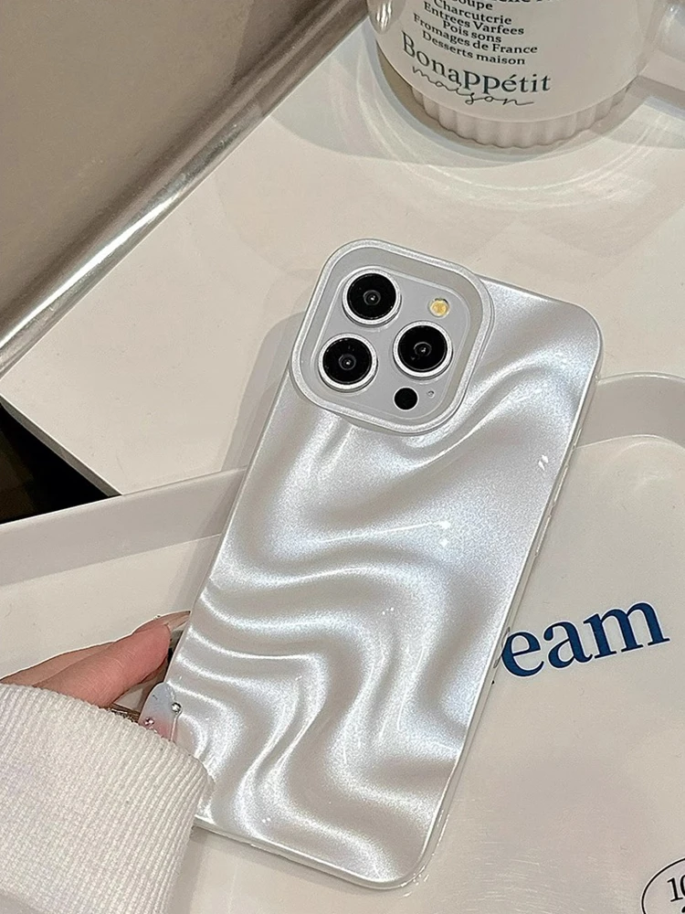 Stilvolle 3D-Wellen-Handyhülle mit glänzendem, pinkfarbenem Rückenteil für iPhone Air 11 12 13 14 15 17 18 Pro Max – Detail 15