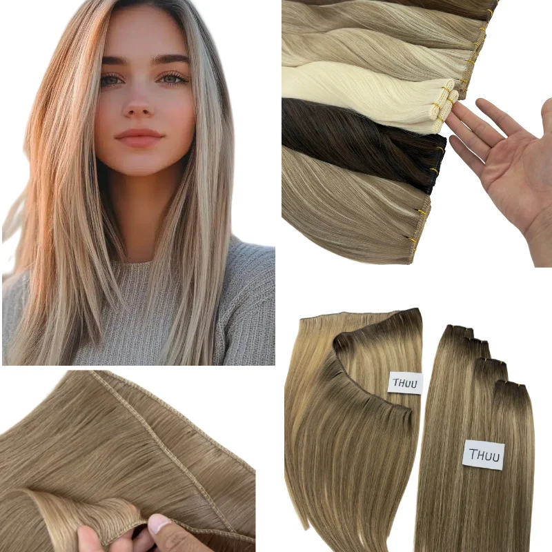 Cheveux vierges humains Super Genius Weft 22 pouces 100g # 170 # Perruque de cheveux déjà cousue 1001A, double efficacité et volume accru, vente en gros