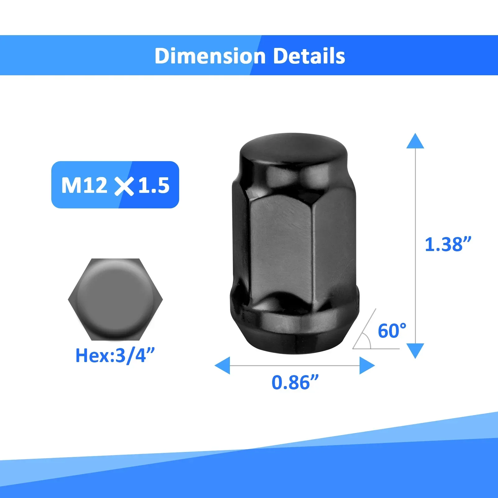 Universal M12x1.50 Lug Nuts Fit UTV， ATV， SUV， Pickup for Scion XB 2008-2015, 2008-2014 XD 2016 IM, Scion TC