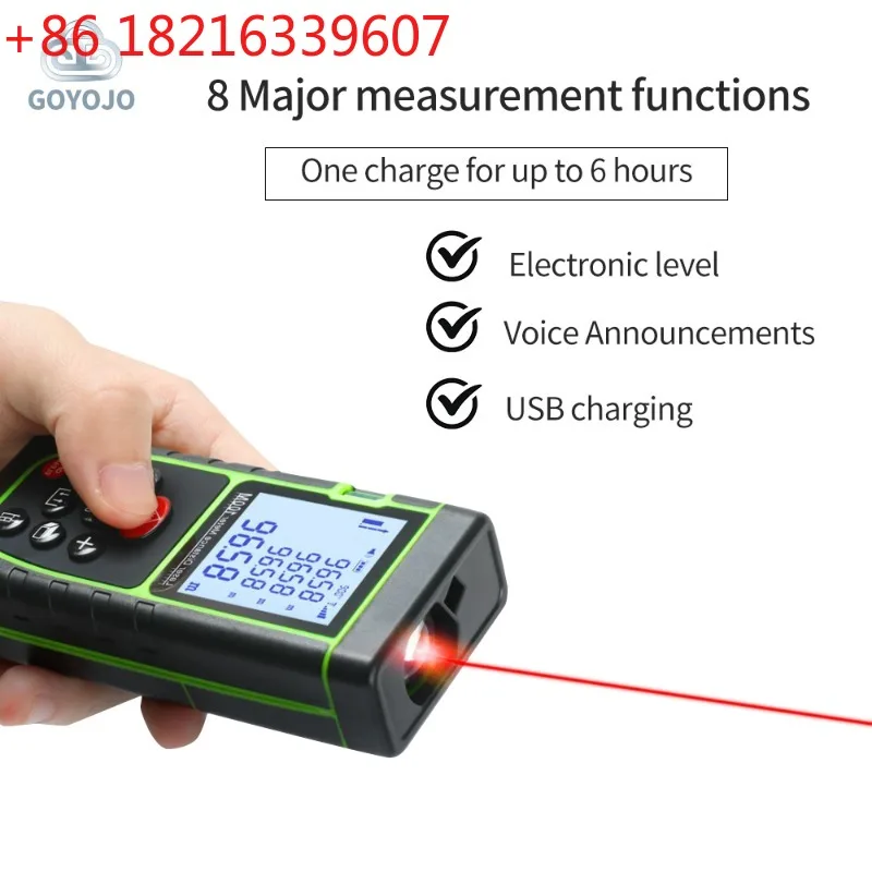 YAO Laser Distance Meter 40M 60M 80M 100M  No Battery Rangefinder  Tape Range Finder Build Measure Device Ruler Test Tool