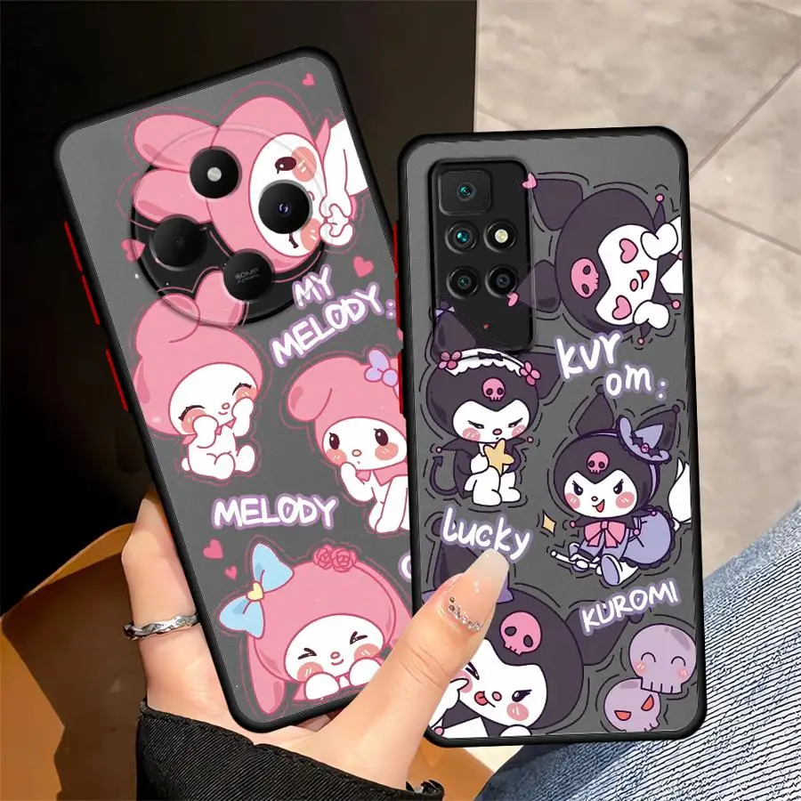 Funda trasera de teléfono para Xiaomi Redmi A4 10 13C 9 K40 Pro 12C A1 A2 Plus 14C Sanrio Hello Kitty Melody
