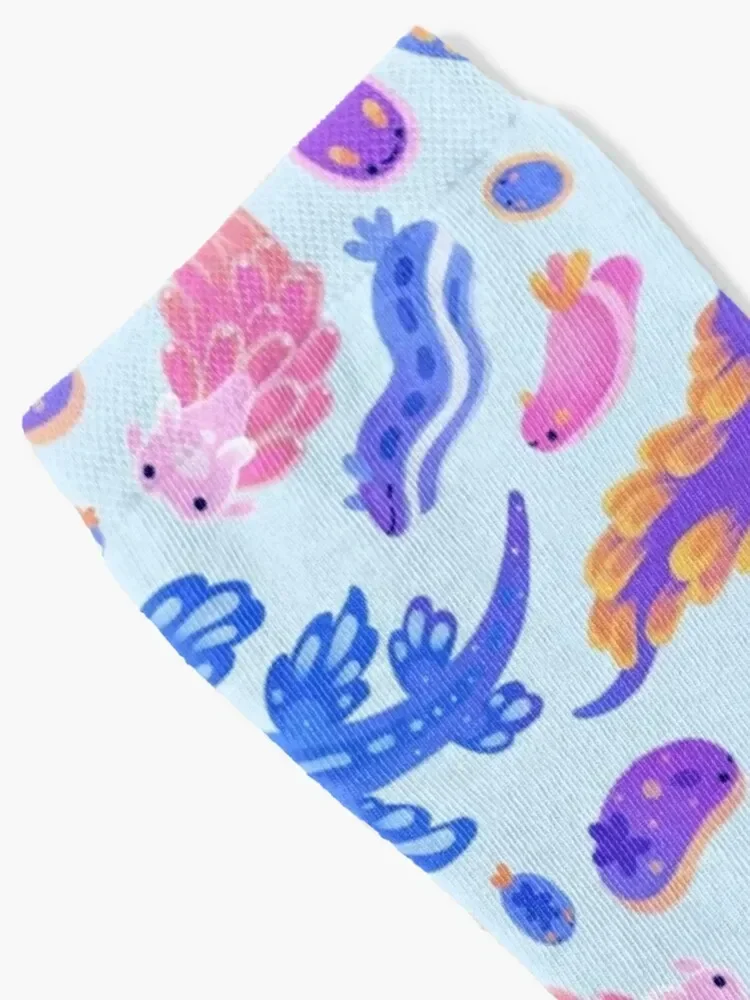 Sea slug - pastel blue Socks Crossfit funny gift with print Socks Girl Men's