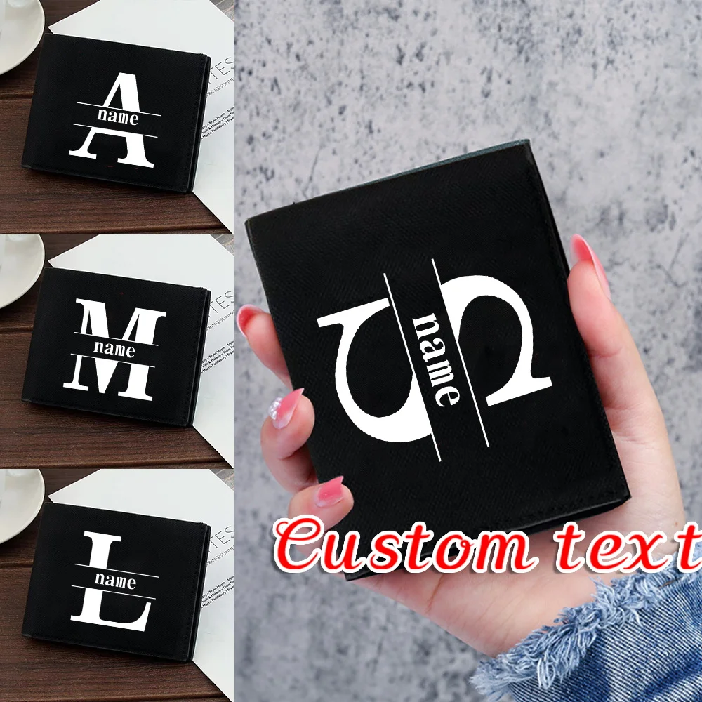 

Мужской холщовый кошелек по индивидуальному заказу, простой короткий кошелек, прочная сумка для карманных книг, складной держатель для банковков, кредитный чехол