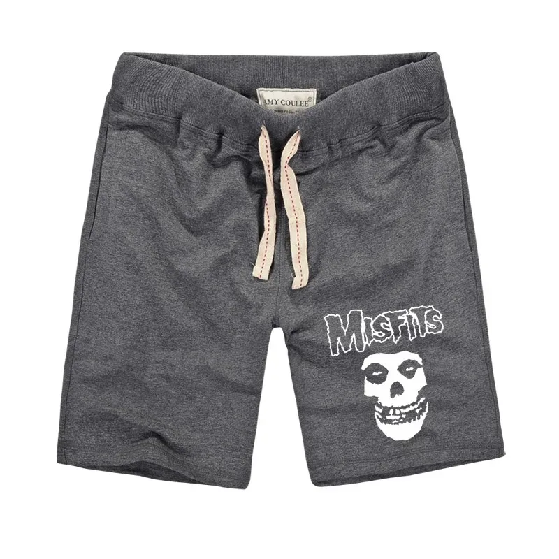 The MISFITS Shorts pantaloncini Fitness Casual da uomo stampati con teschio di moda estiva di alta qualità pantaloni corti in maglia di cotone Plus