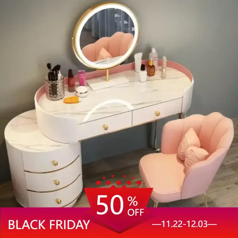 Nordic Furniture Modern Dressing Table Minimalist Children Girl Bedroom Organizer Vanity Desk Home Tocadores Makeup Chair