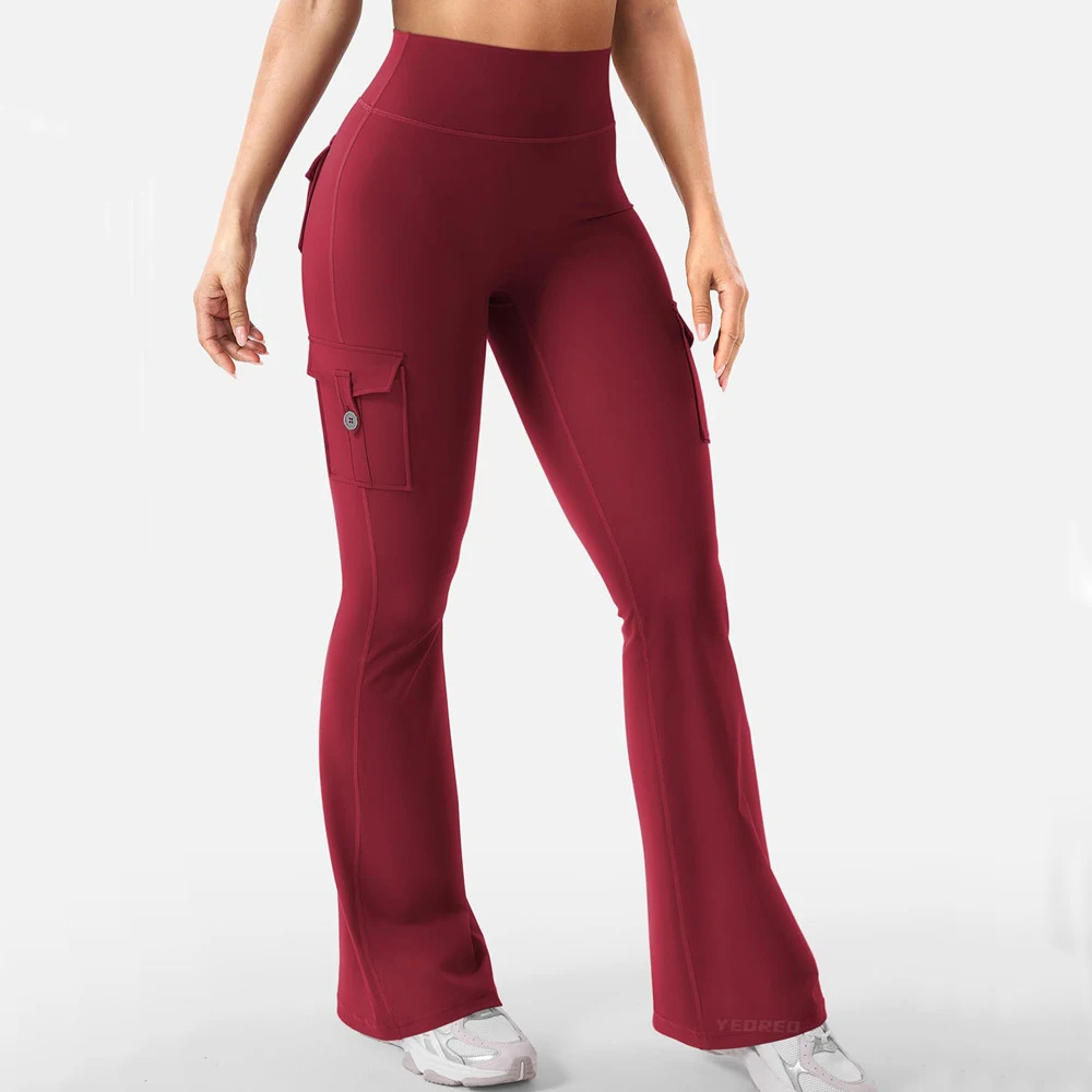 Essential Women's Fitness Pants: High-Waisted Flared Workout Pants with Pockets, Shaping and Tummy-Control Fitness Pant XP179