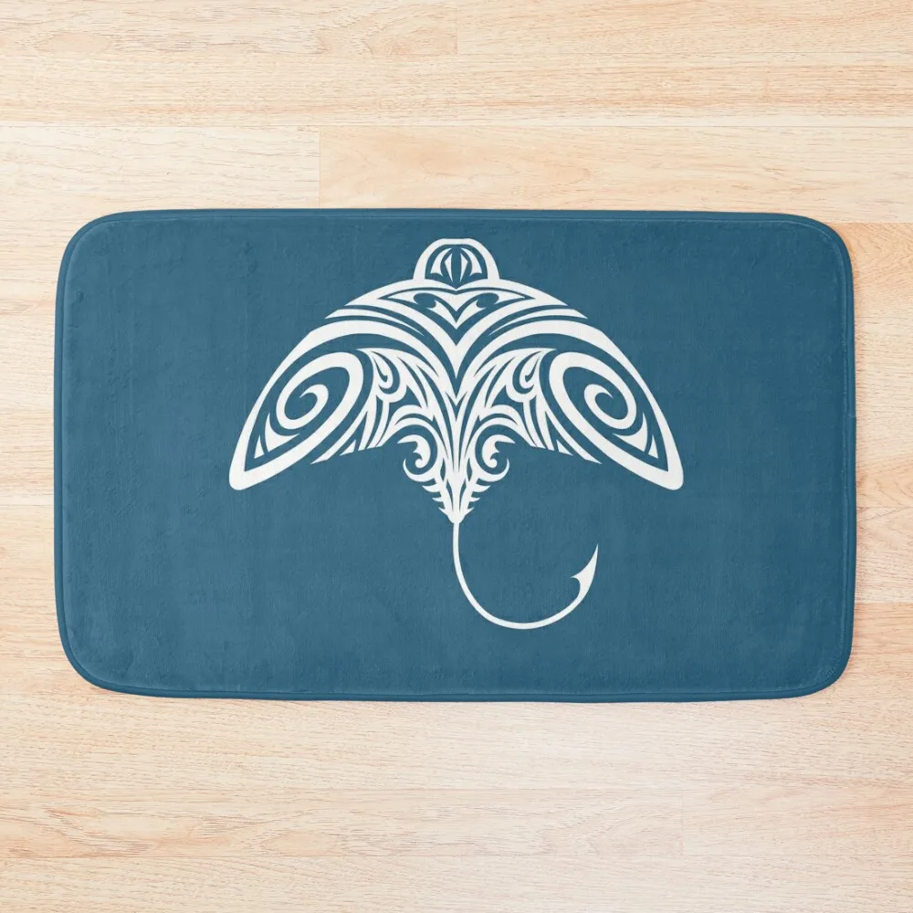 

Tribal Tattoo Polynesian Stingray Design Bath Mat DoorEntrance Door Bathtub Anti Slip Mat