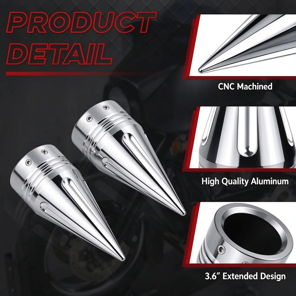 Motorcycle Front Axle Cap 3.6-Inch CNC Pointed For Harley-Davidson Touring Trike(08 later) Dyna (08 later) Fat Boy view 3