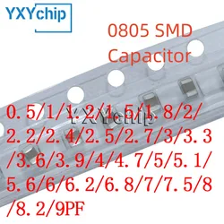 100pcs 0805 Smd Capacitor 0.5/1/1.2/1.5/1.8/2/2.2/2.4/2.5/2.7/3/3.3/3.6/3.9/4/4.7/5/5.1/5.6/6/6.2/6.8/7/7.5/8/8.2/9pf C0g Npo