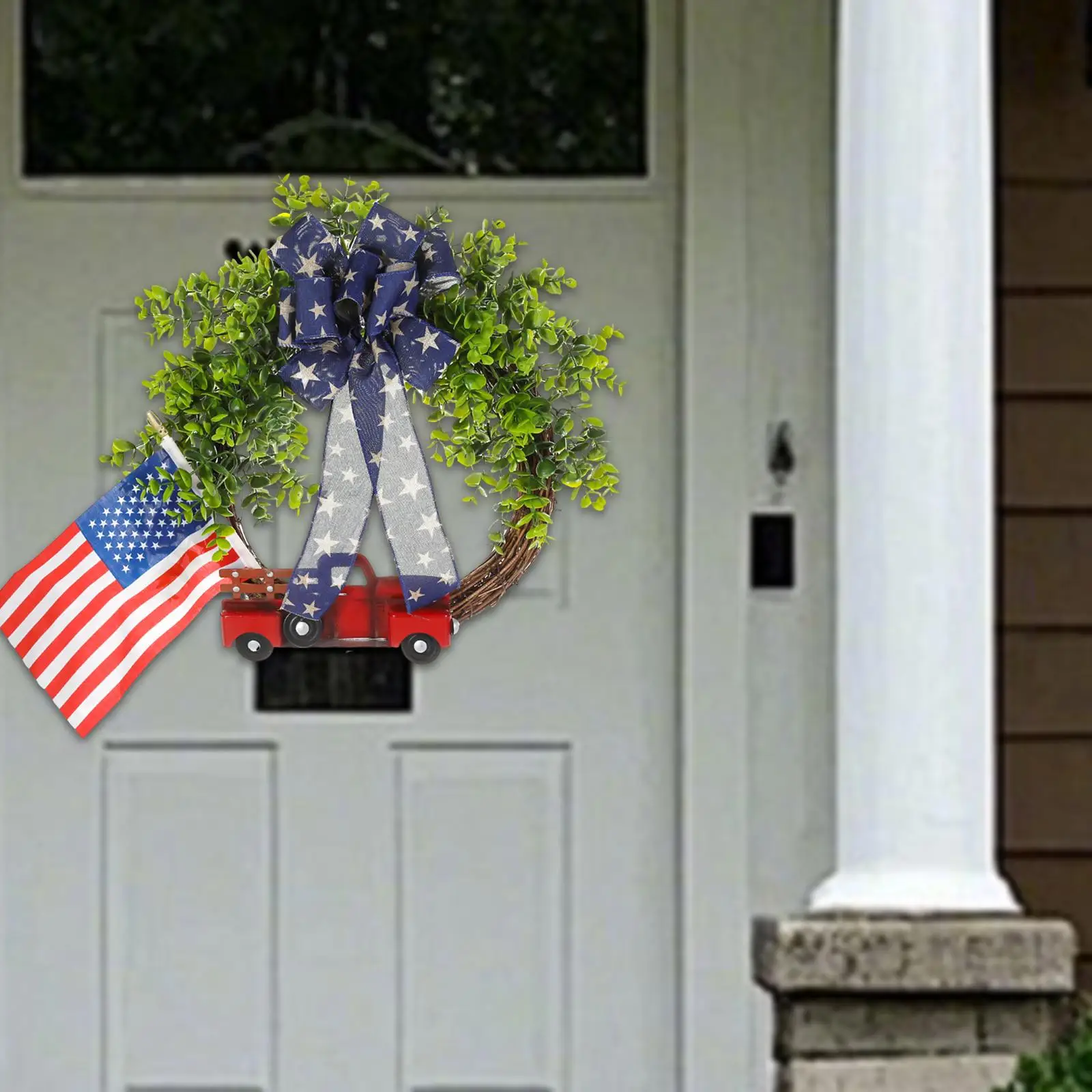 

Patriotic Wreath Flag Day Spring Wreath for Office Indoor Outdoor Front Door