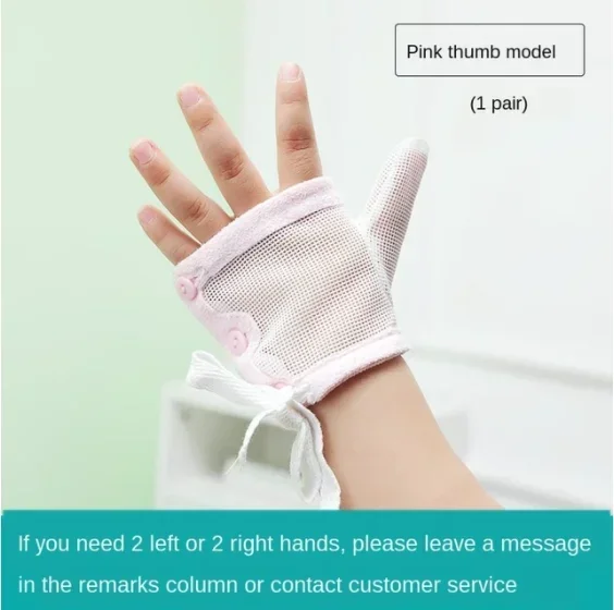 Prevent Hand Sucking Gadgets Middle Index Finger Children Stop Eating Finger Corrector Breathable Thin Anti-Scratch Face Glove