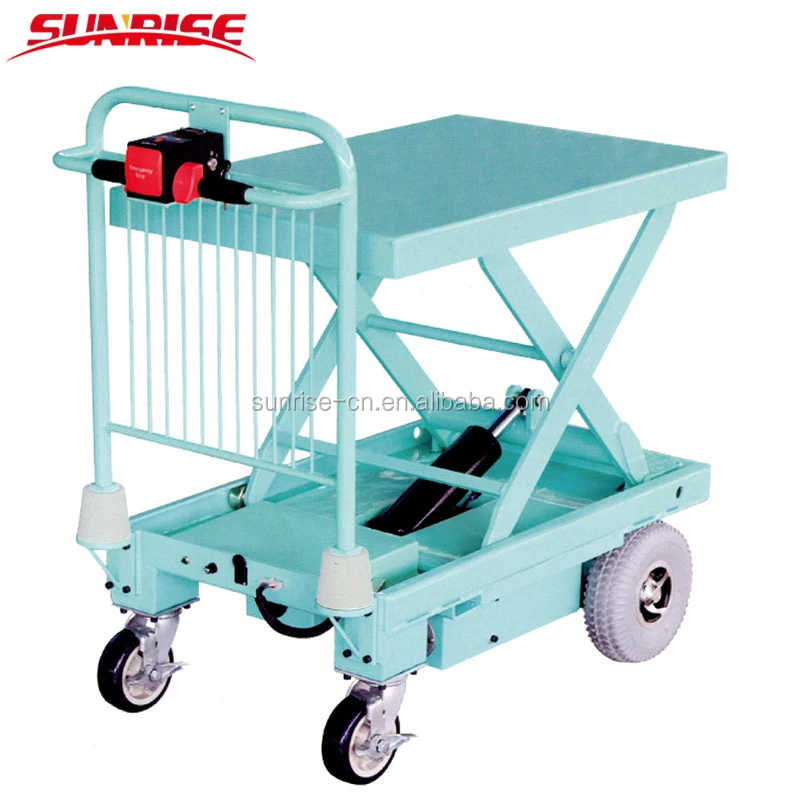 400kg Electric Hand Truck with Double Scissor Lift Table Battery Powered Portable Warehouse Material Handling Moving Tool view 6