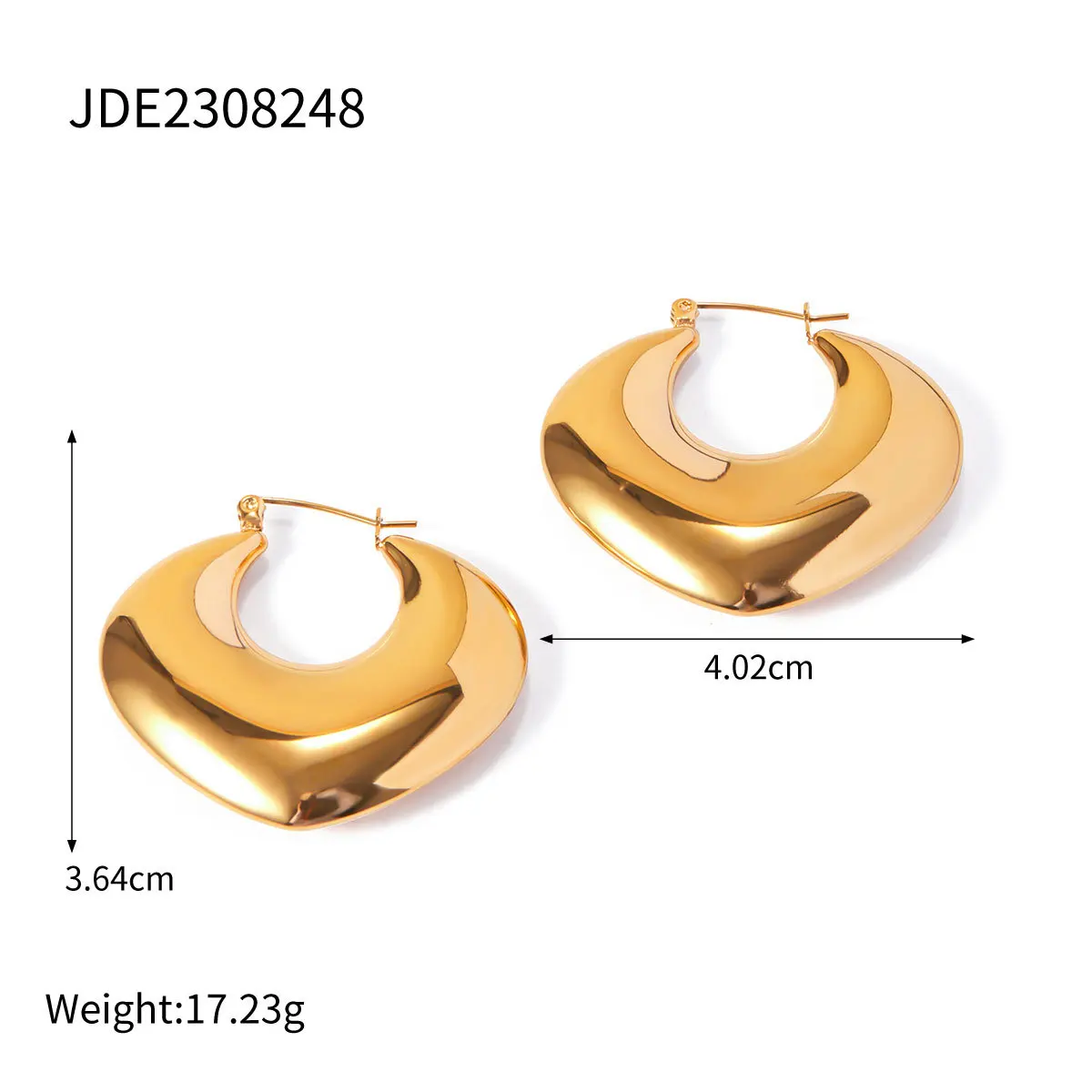 Stainless Steel PVD 18K Gold Plated Tarnish Water Drop Hoop Earrings For Woman Jewelry Wholesale Summer Trendy
