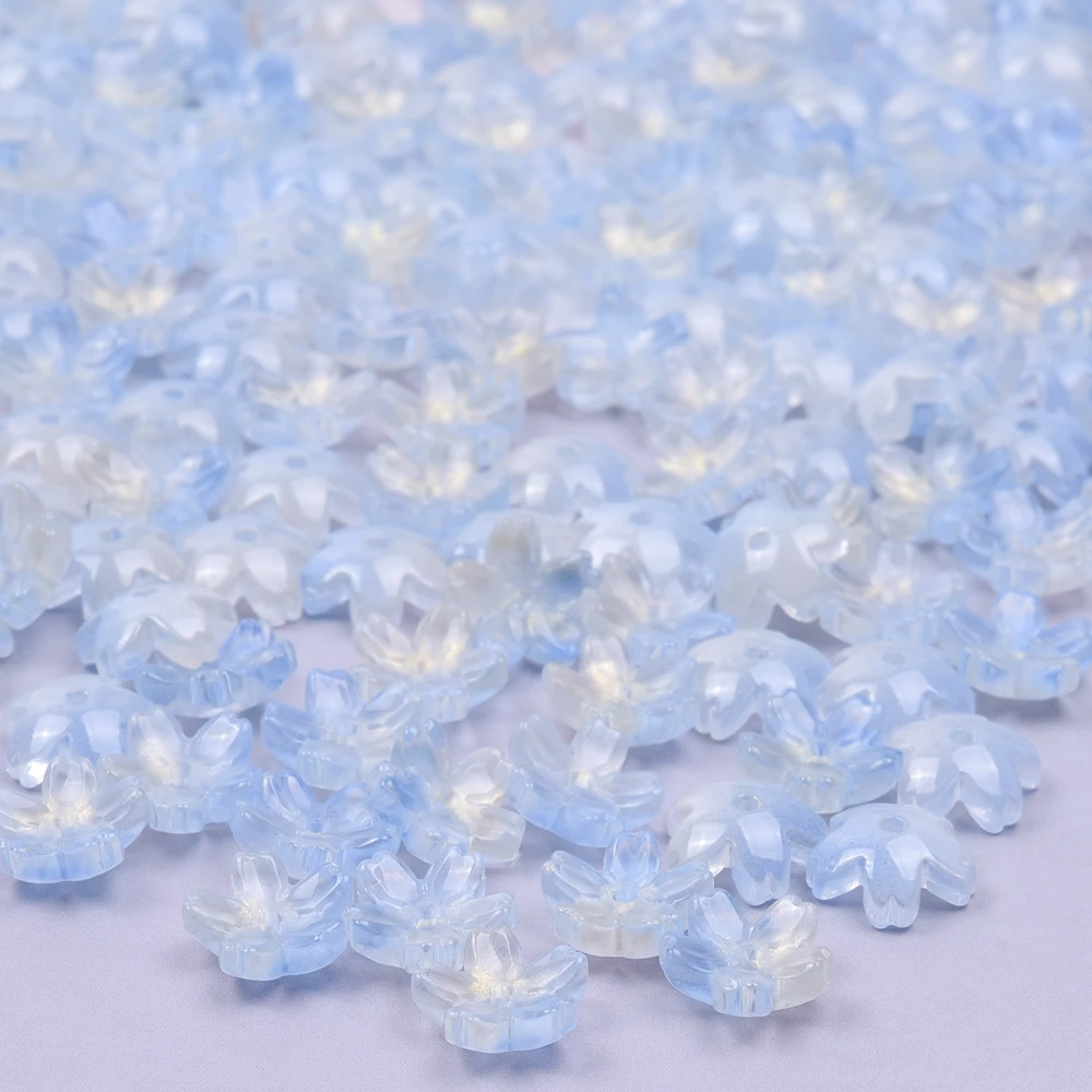 50pcs/Lot Glass Materials Flower Bead Caps For Jewelry Making Supplies DIY Crafts Bead End Vintage Accessories Handmade Earrings