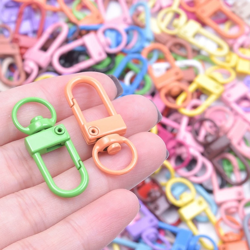 10pcs Cute Colorful Lobster Clasp Hooks Metal Clasps For DIY Jewelry Making Dog Keychain Bag Car Ornament Accessories Supplies