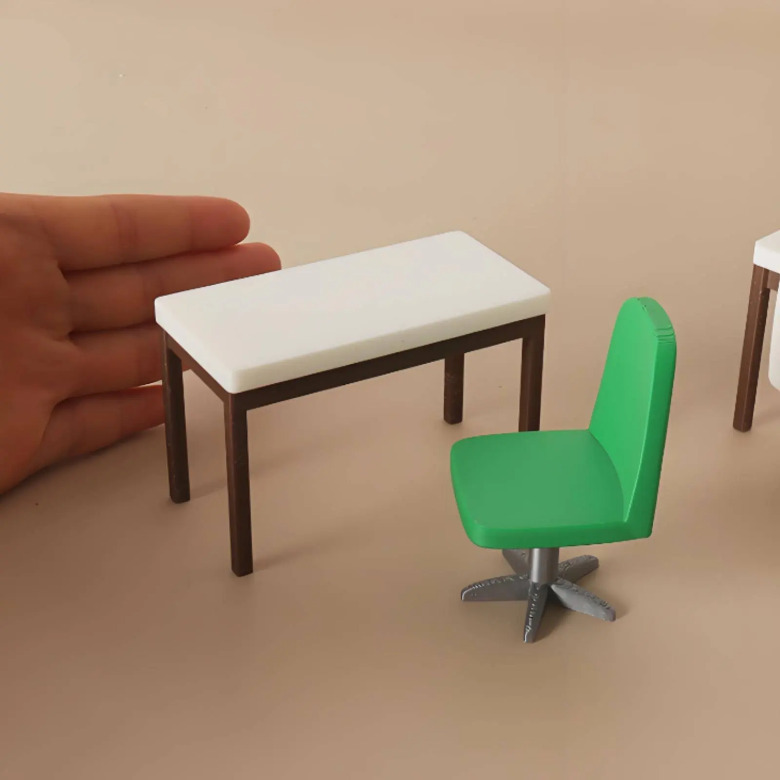 Miniature Computer Desk Set Realistic Dollhouse Office Set for Playhouse