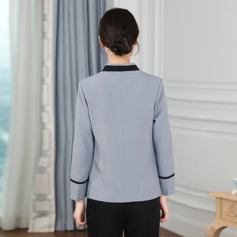 Uniforme de Tante PA à Manches Courtes pour Chambre d'Invités d'Hôtel, Vêtements de Travail, Entretien de la Propriété 007, Nettoyeur d'Hôpital à Manches sulf