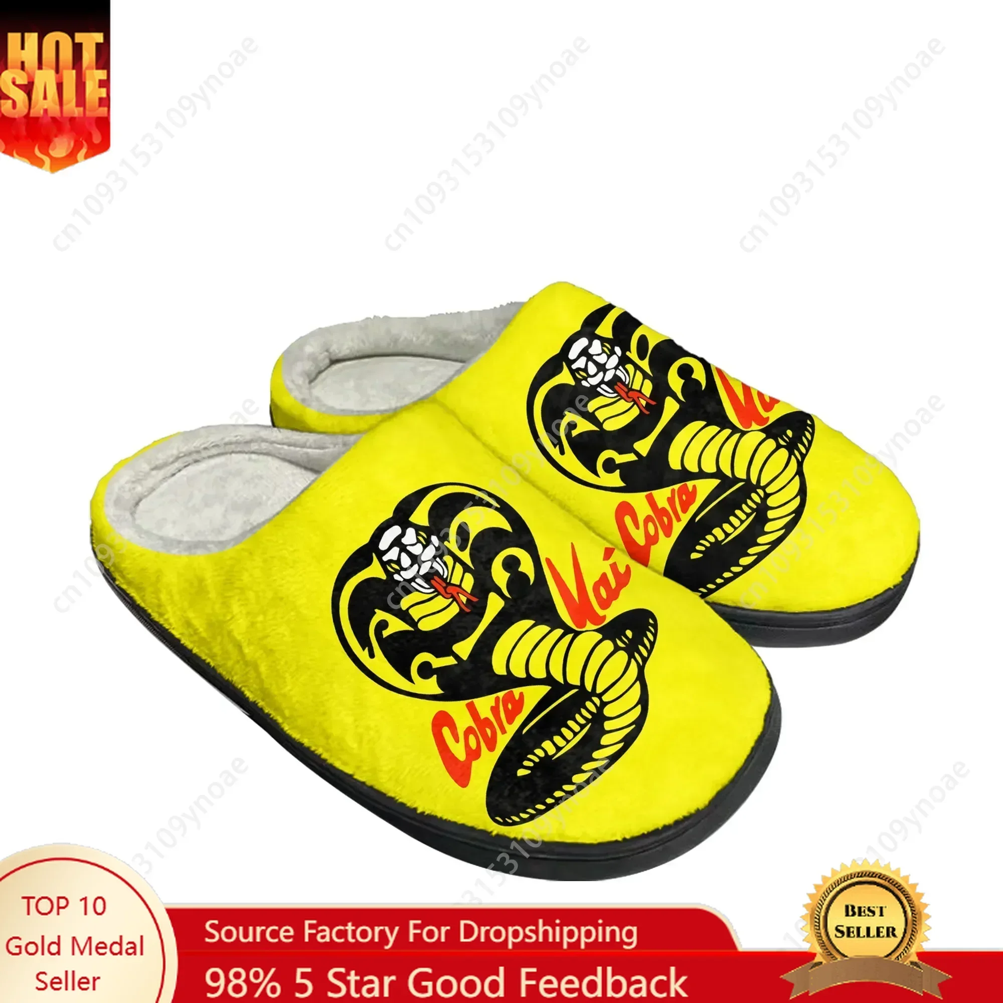 

Cobra Kai No Mercy Movie Snake Home Cotton Slippers Mens Womens Sandals Plush Non-Slip Keep Warm Shoes Thermal Slipper