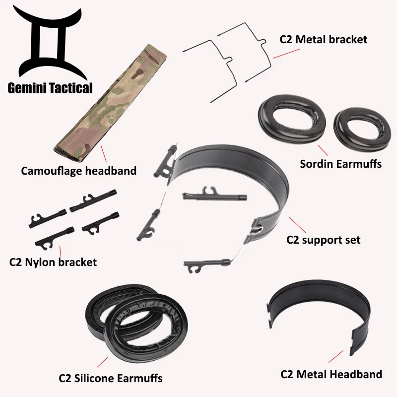 WADSN Tactical Military Softair Comtact Series Headset Support accessorio di ricambio cuffie Hold Bracket C2 cuffie in silicone