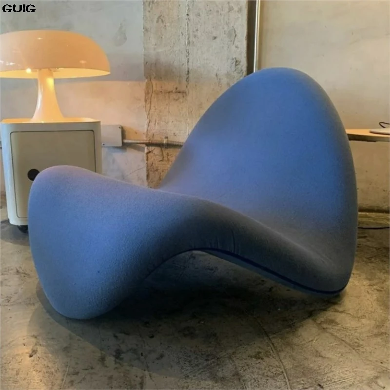 GUIG Nordic Designer Lazy Sofa Lounge Chair Ins Network Red Tongue Sofa Chair Light Luxury Single Chair Balcony Small Sofa