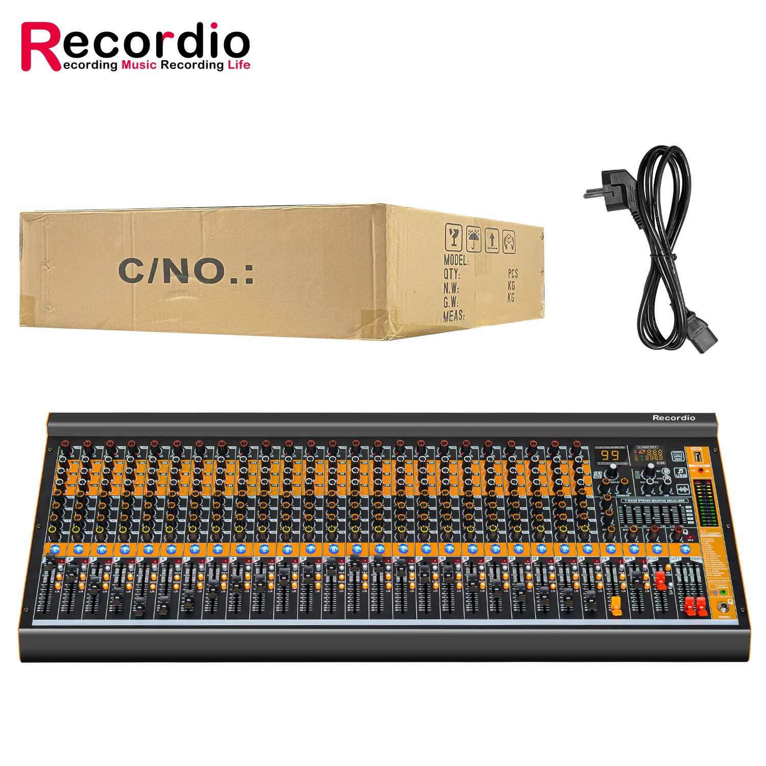 Микшерная консоль GAX-MV12 профессиональный звуковой микшер 12 каналов с 99 эффектами реверберации