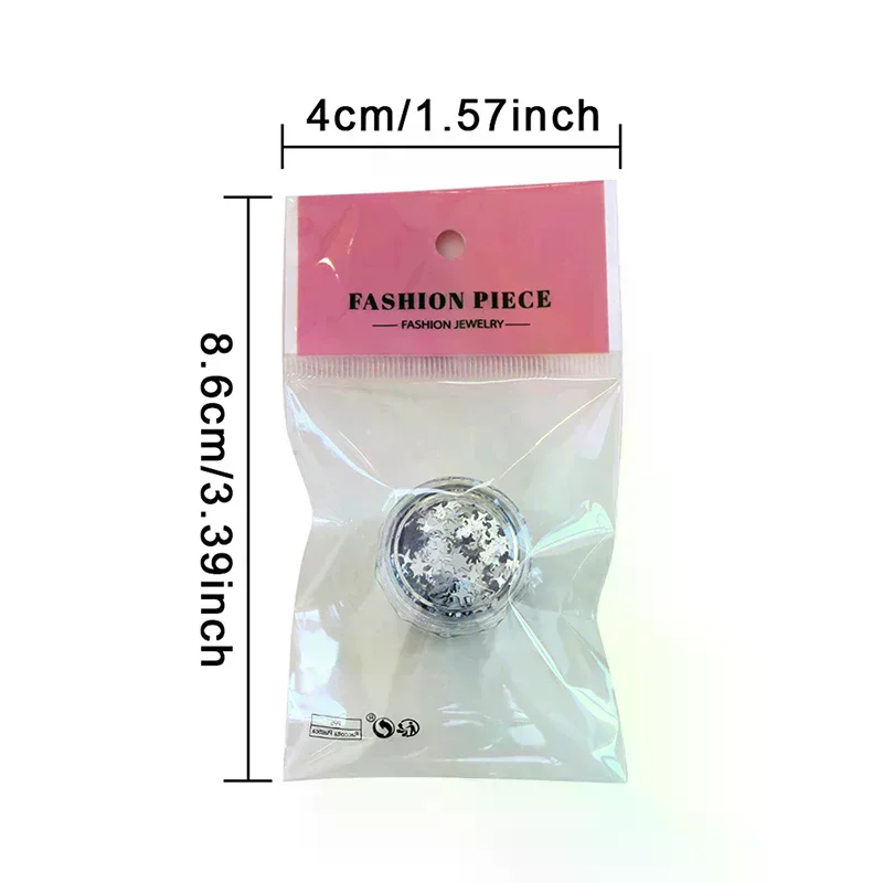 1 جرة لامعة الفضة الترتر مزيج الأشكال ضوء النجوم الحب ستار شريحة الشارات مانيكير Paillette سحر مسمار الفن ملصقات