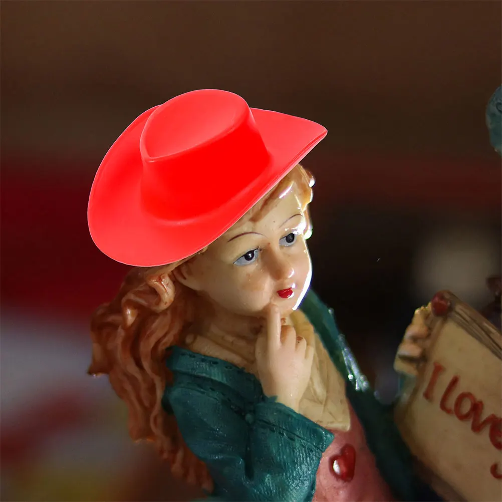 음료용 미니 카우걸 모자 20개 미니어처 하우스 장식 작은 모자 장식 공예 액세서리 섬세한 파티 선물