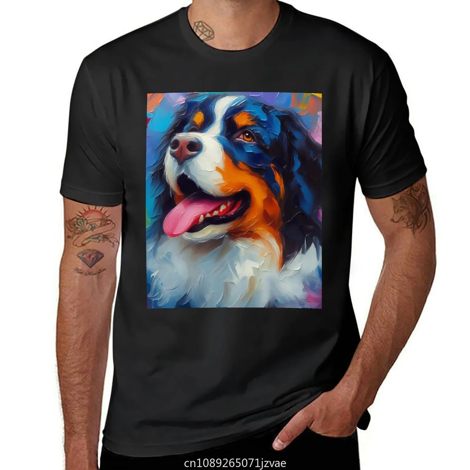 The Bernese Mountain Dog Affection T-shirt quick-drying plus size tops oversized mens graphic t-shirts big and tall