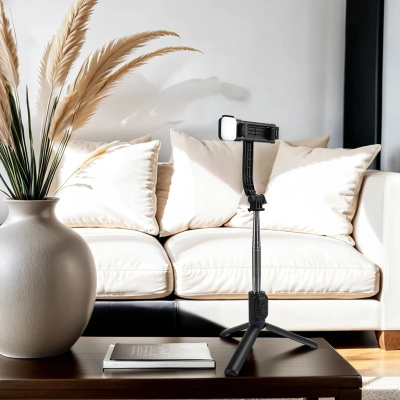 C01S บลูทูธ Selfie Stick มือถือ Live ผู้ถือโทรศัพท์มือถือเดสก์ท็อปแบบบูรณาการขาตั้งกล้องเติมแสงอุปกรณ์เสริม