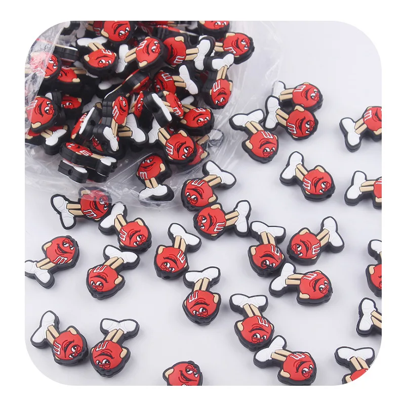 

ABCPICK 3pc Halloween Silicone Beads M Bean Little Man Focal Bead Festival Animal DIYJewelry Making Crafts Keychain Tool