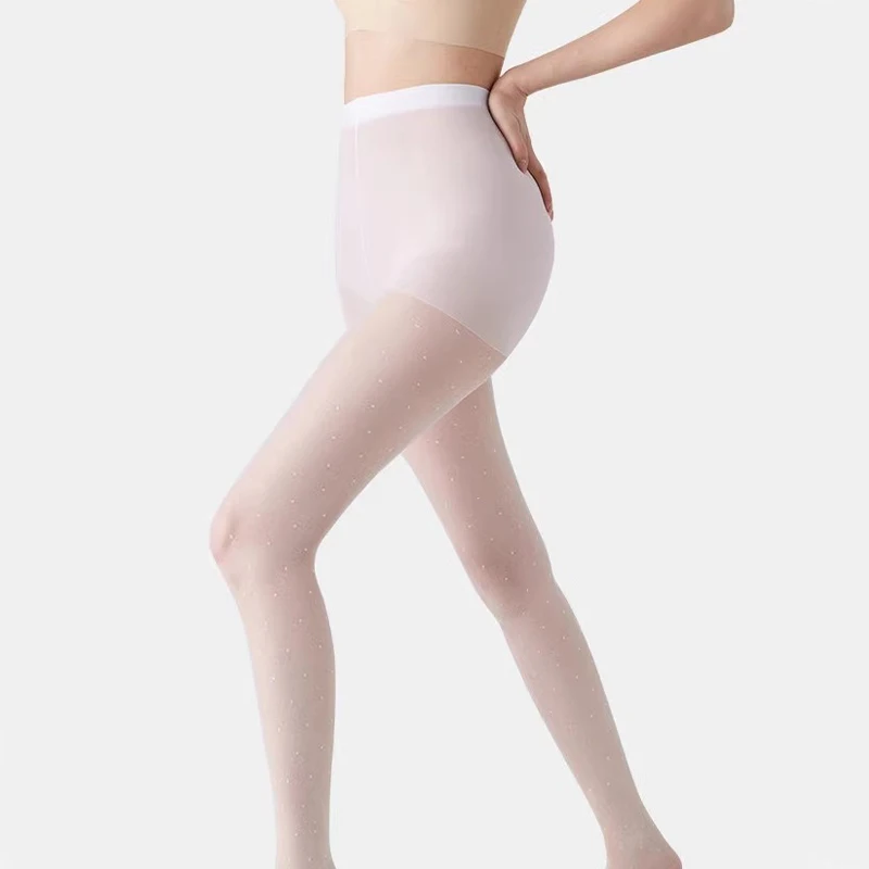 Summer Thin Polka Dot Sheer Pantyhose For Women High Waist Elastic Breathable Tights Lolita Style Pantyhose Reinforced Toe image 3