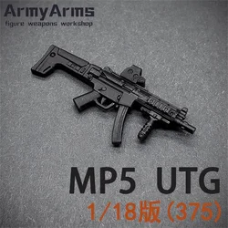 Fanatic ArmyArms 1/18 군인 장난감 MP5UTG 기관단총 플라스틱 모델 3.75'' 액션 피규어 바디에 적합 재고 있음