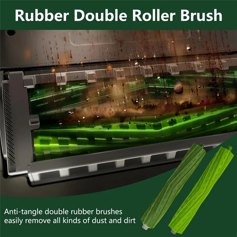 M14K-Main Side Brush Filters Replacement Set(15 PCS) For Irobot Roomba Max 705 Vac/Roomba Plus 504 Vac Vacuum Cleaners