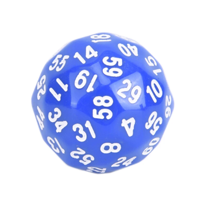 1Pc 60 Face Gaming Dice Sixty Sided Die Number 1-60 Acrylic Cubes Dice perfect Board Game for an Outdoor Atmosphere