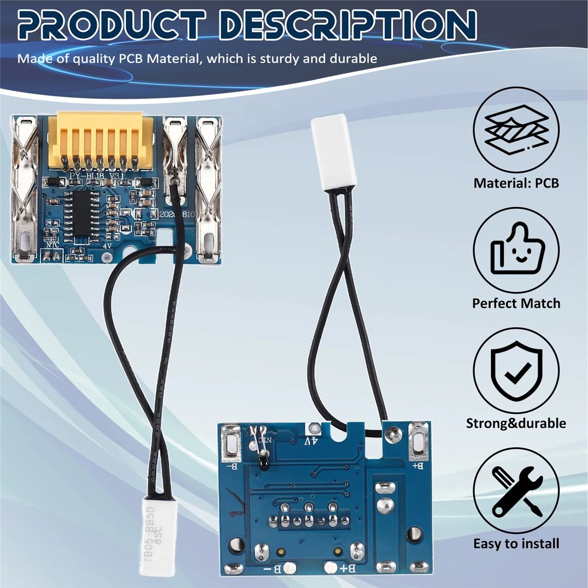 교체 배터리 PCB 칩 보드, 18V, BMS PCB 충전 보호 보드, Makita BL1830 BL1840 BL1850 전동 공구용