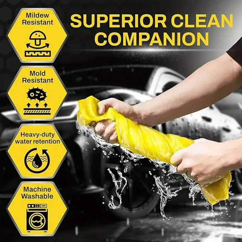 ISGTDRM Wash Car Towel Premium Quick-Dry Towel Ultra Absorbent Scratch-Free Reusable For Auto Maintenance Soft Deerskin Cloth